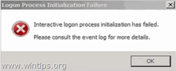 LABOJUMS Interaktīvās pieteikšanās inicializācija operētājsistēmā Windows 7 nav izdevusies