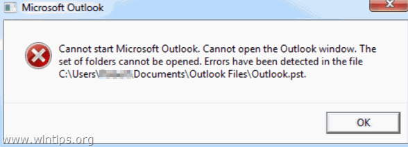 ПОПРАВКА: Набор от папки не може да бъде отворен в Outlook. (Решено)