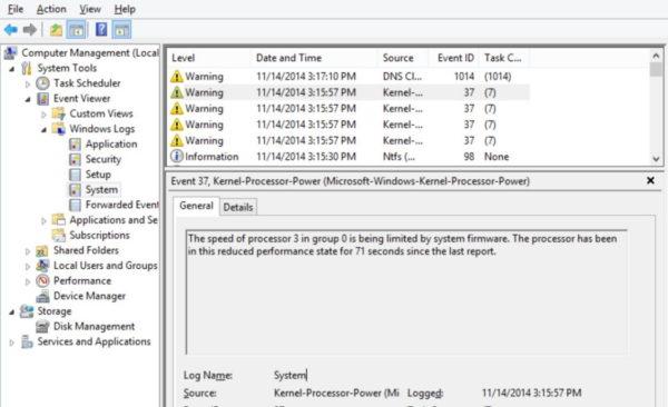 Snelheid van processor in groep wordt beperkt door systeemfirmware - Event ID 37 (opgelost)