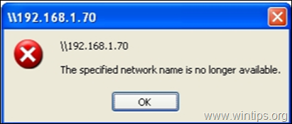 FIX: Määratud võrgu nimi ei ole enam saadaval (lahendatud).