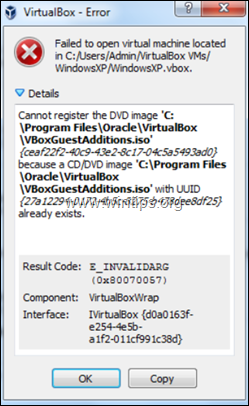 FIX: VirtualBox Não é possível registrar a imagem do DVD (Solucionado)