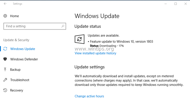 LABOJUMS: Windows 10 Update 1803 neizdodas instalēt (Atrisināts)