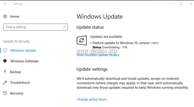 ΕΠΙΛΥΣΗ: Η ενημέρωση 1809 των Windows 10 δεν εγκαθίσταται (Λύση)