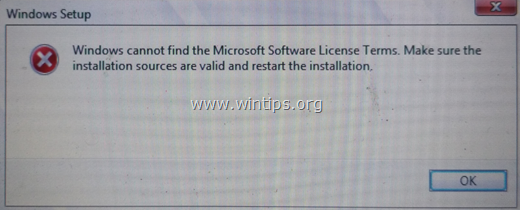 FIX: Windows kan inte hitta Microsofts licensvillkor för programvara