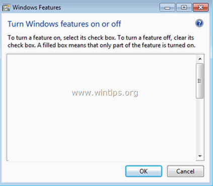 Correction : La liste des fonctionnalités de Windows est vierge ou vide sous Windows 7 (résolu)