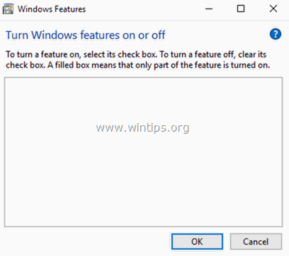 FISSO: l'elenco delle funzioni di Windows è vuoto o non contiene nulla in Windows 10, 8.1 e 8.