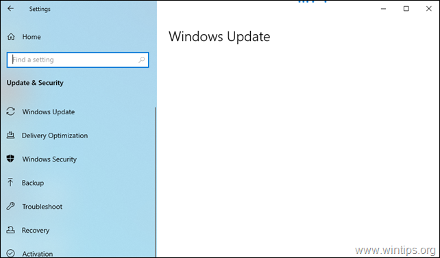 POPRAVEK: težava s praznim zaslonom posodobitve Windows Update v operacijskem sistemu Windows 10. (Rešeno).