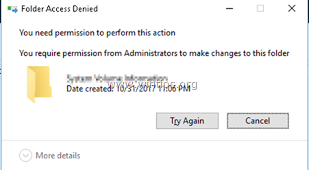 PERBAIKAN: Anda memerlukan izin untuk melakukan tindakan ini - Tidak Dapat Menghapus Folder atau File (Terpecahkan)