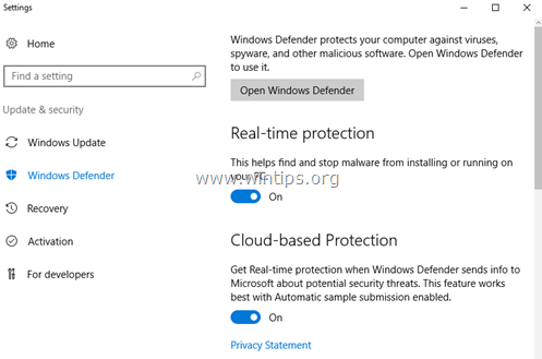 Hoe Windows Defender Antivirus uitschakelen of verwijderen in Server 2016