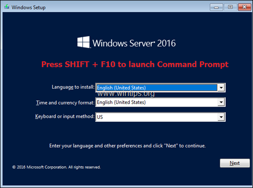 Aktivera F8-tangenten i Server 2016/2019 om Windows inte startar.