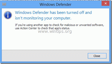 Come attivare (Turn on) Windows Defender.