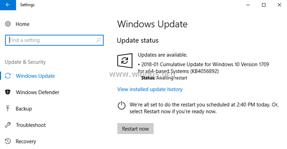 Windows 10 -päivitysongelmien korjaaminen.