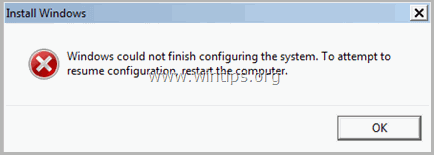 Como corrigir o erro "Windows não conseguiu terminar de configurar o sistema" depois de executar o Sysprep.