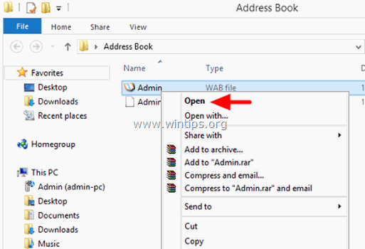 Come importare i contatti della rubrica di Outlook Express in Outlook (.WAB to Outlook)