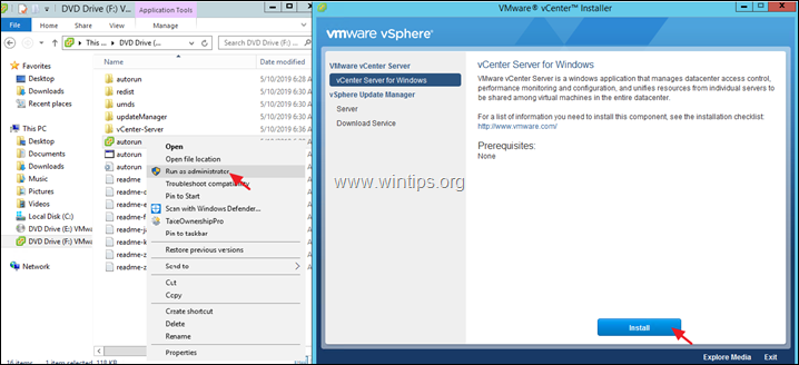 Πώς να εγκαταστήσετε τον vCenter Server 6.7 στα Windows.