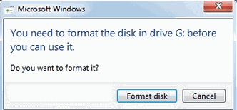 OPGELOST: "U moet de schijf formatteren voordat u hem kunt gebruiken" na verkeerd loskoppelen van USB.